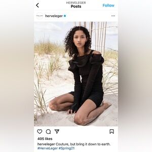 Herve Leger Black Ruffled Dress